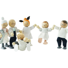 Figurine, textile, 7 piese, Familie pentru casa de păpuși, Le Toy Van