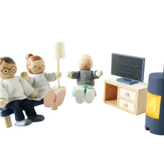 Figurine, textile, 7 piese, Familie pentru casa de păpuși, Le Toy Van