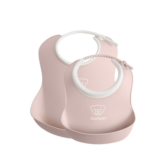 BabyBjorn Set 2 bavete – Baby Feeding Set Powder pink