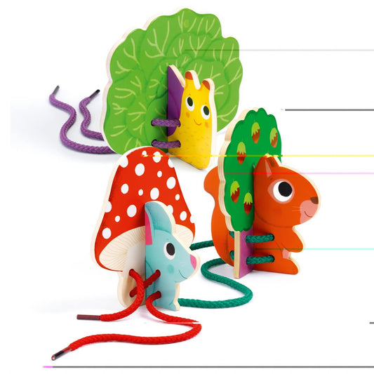 Joc de îndemânare, Joc de Șnuruit, lemn, Lace-up duo, Djeco