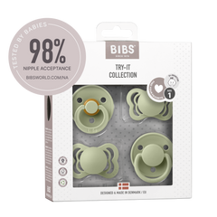 BIBS - Set 4 suzete Try-it collection 0 luni +-Sage