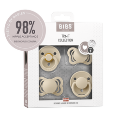 BIBS - Set 4 suzete Try-it collection 0 luni +-Vanilla