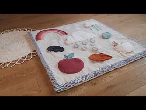 Salteluță de joacă, interactivă, 100x100cm, albă, Toamna, Moulin Roty