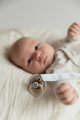 BIBS - Lantisor clip Ribbon pentru suzeta, Dusty Blue