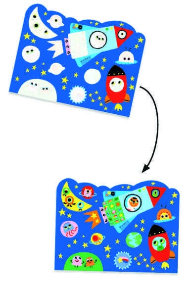 Carte de colorat pentru copii cu apă, reutilizabilă, Zbor, Djeco